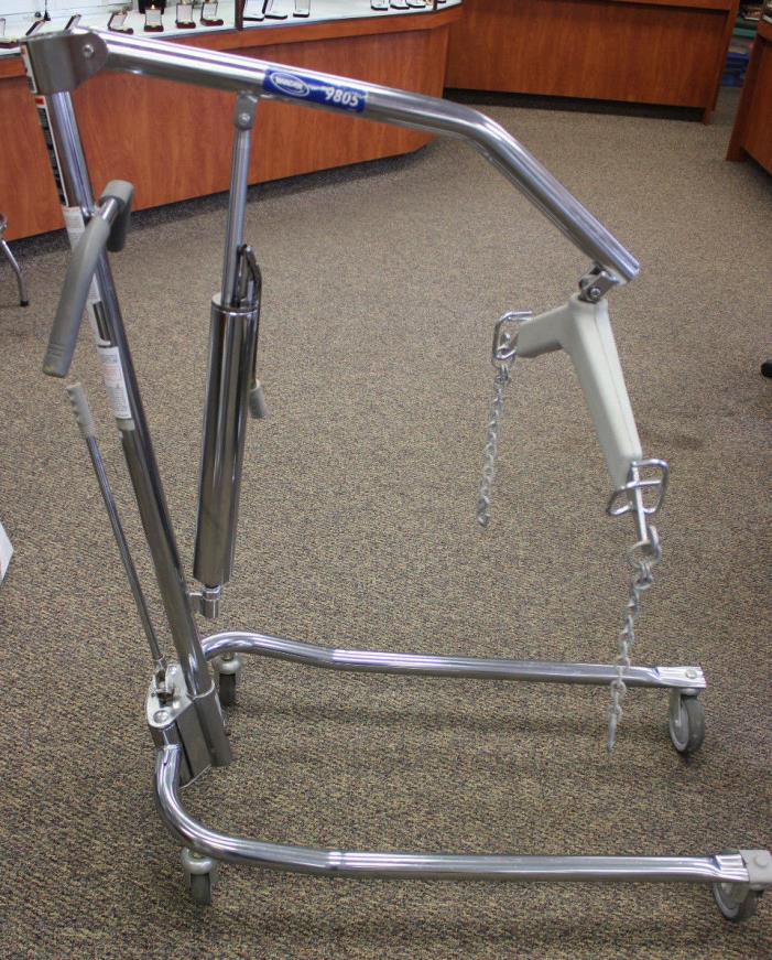 Invacare Hoyer Lift 9805 Chrome Hydrolic Patient Care Lift 450lb Weight Limit