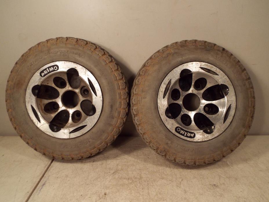 Quickie P220 Mag Drive Wheels & Tires Pr1mo 4.10/3.50-6 - Very Worn - Set of 2