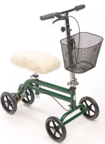 Steerable Knee Walker Scooter Turning Folding with Disc Brake & Basket Knee