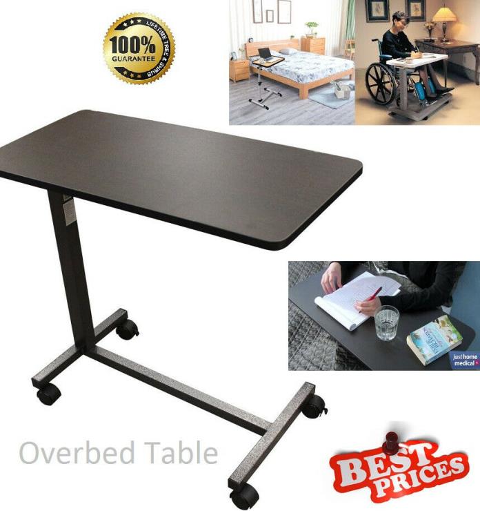 Drive Medical Non Tilt Top Overbed Table, Silver Vein