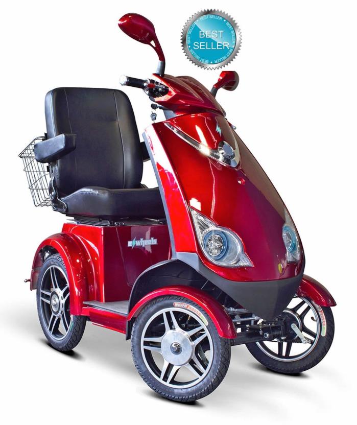 Red Speedy EW-72 Fast 4 Wheel Mobility Scooter, Goes Up To 15 mph, 500 lb