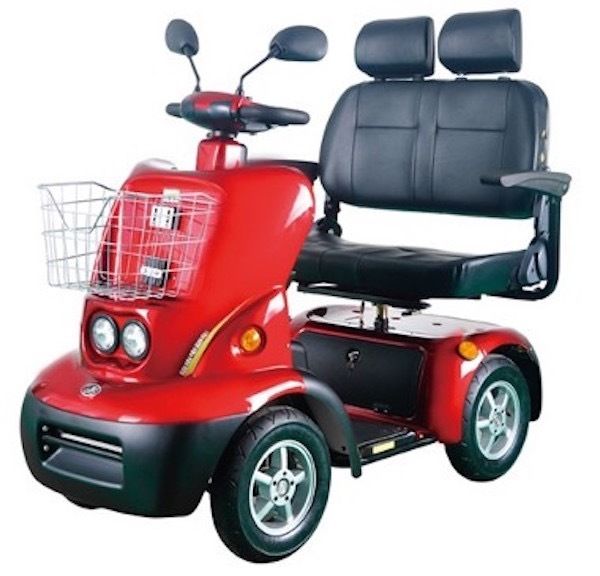 Lovebird 2 Seater, 4 Wheel Electric Mobility Scooter, Red