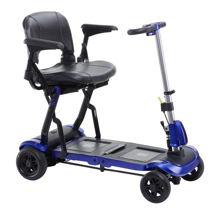 Drive FLEX ZooMe Ultra Compact Folding Travel 4 Wheel Scooter-Blue