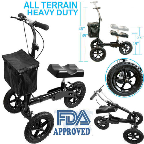 All Terrain Foldable Knee Walker Madical Scooter Heavy Duty Crutches FDA Approve