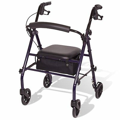 Carex Steel Rollator Walker with Seat and Wheels Includes Back Support Rollin...