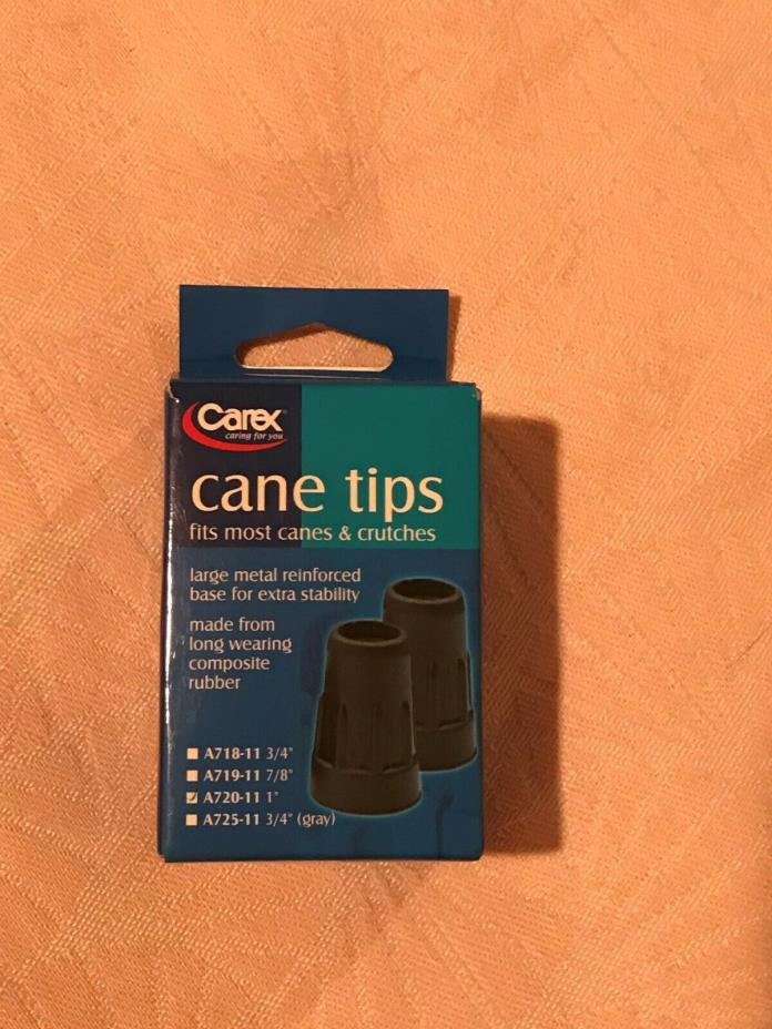 Carex Cane Tips - Fits Most Canes & Crutches -  Black 1
