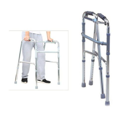 Medical One-Button Folding Senior Walker Heavy Duty Professional UP TO 300lbs US
