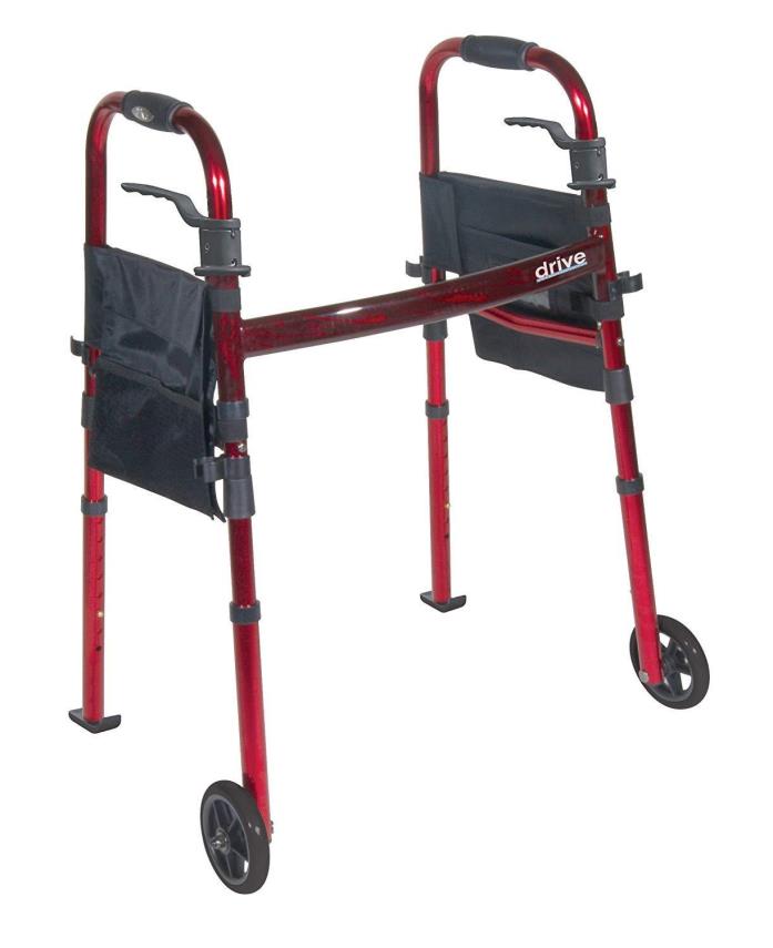 Drive 300 LB Rated Travel Walker Metallic Red 5