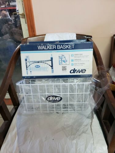 Attached Walker Basket Storage Carrying w/Plastic Insert Tray Cup Holder #30