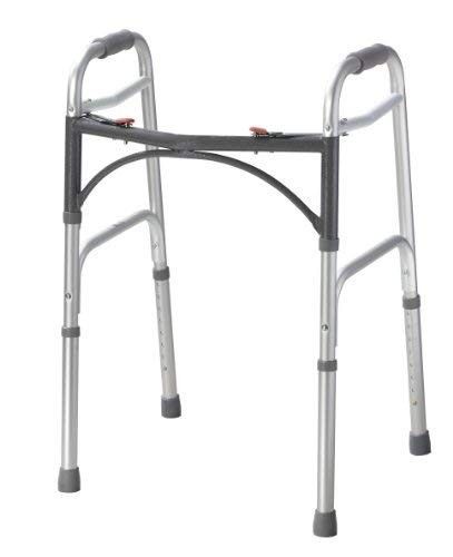 Deluxe Folding Walker, Dual Release Two Button, Adult, Drive Medical 10200-1