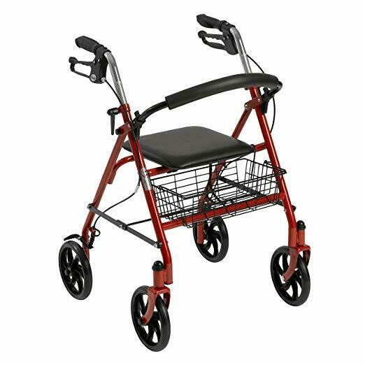 Home Health Care Products Elderly Walking Aid Red Handicap Walker Equipment Help