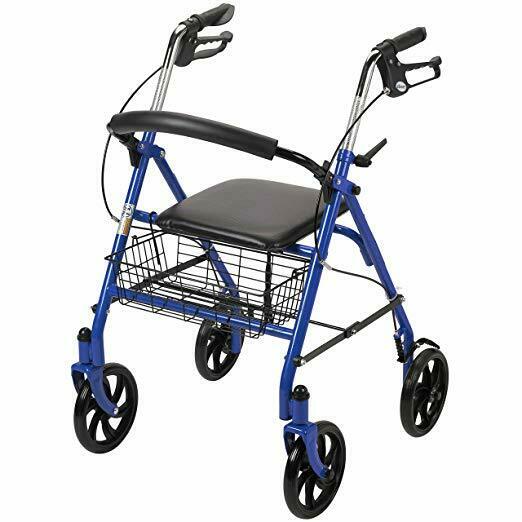 Walker Rollator Seat  Rolling Medical Wheels Adult Seniors Comfort Outdoor Fold