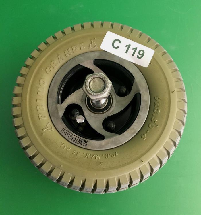 Pneumatic Front Wheel Assy for Rascal 350 Mobility Scooter 9 x 3.50-4 #C119