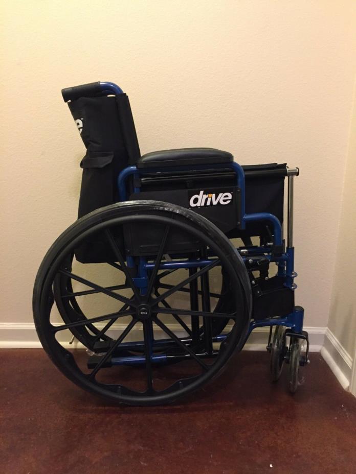 Drive Medical Blue Streak Wheelchair with Flip Back Desk Arms, Elevating Leg