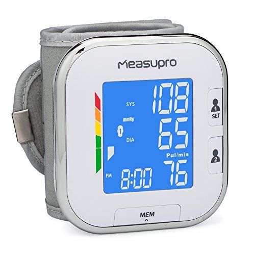 MeasuPro Portable Automatic Wrist Blood Pressure Monitor with Heart Rate Meter