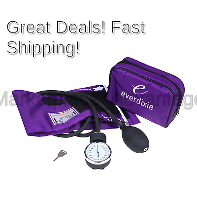 Dixie EMS Purple Deluxe Aneroid Sphygmomanometer Blood Pressure Set W/ Adult ...