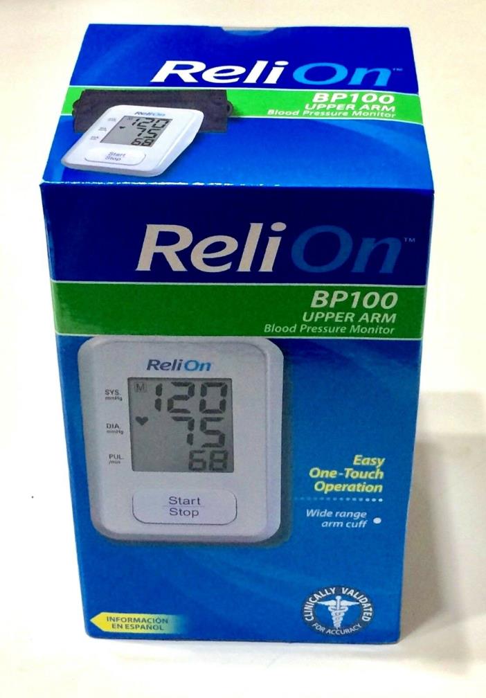 ReliOn BP100 Upper Arm Blood Pressure Monitor New