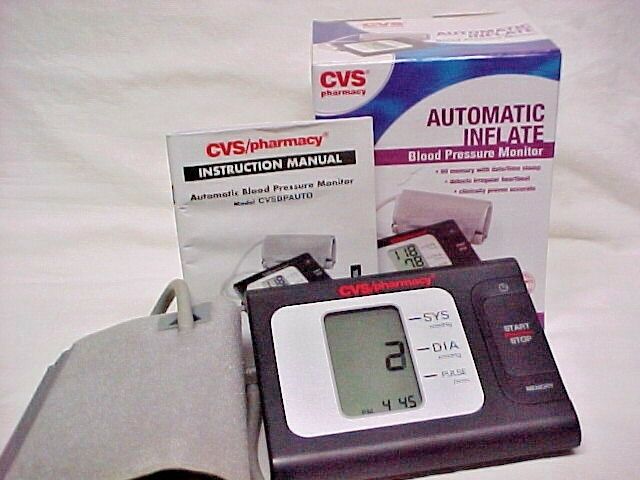 CVS Pharmacy Upper Arm Blood Pressure Monitor 1 Touch Automatic Inflate Perfect
