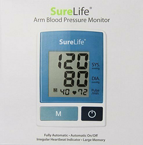 NEW SURE LIFE Arm Blood Pressure Monitor Fully Automatic On/Off Large Memory