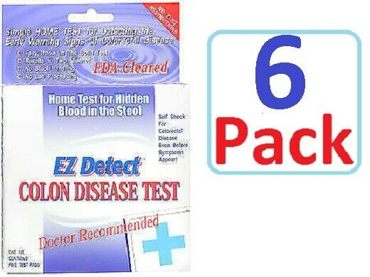 EZ Detect Colon Disease Home Test 5 tests / box  ( 1 BOX ) Always FRESH - 6 Pack
