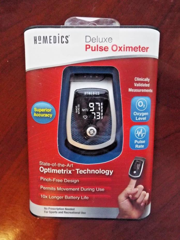 New Homedics Deluxe Pulse Oximeter PX-100B Oxygen Level & Pulse Rate Ships Free!