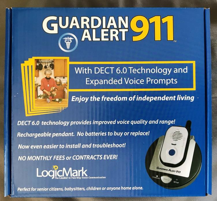 Guardian Alert 911 Phone LogicMark 30911 DECT 6.0 Technology Voice Prompts NEW