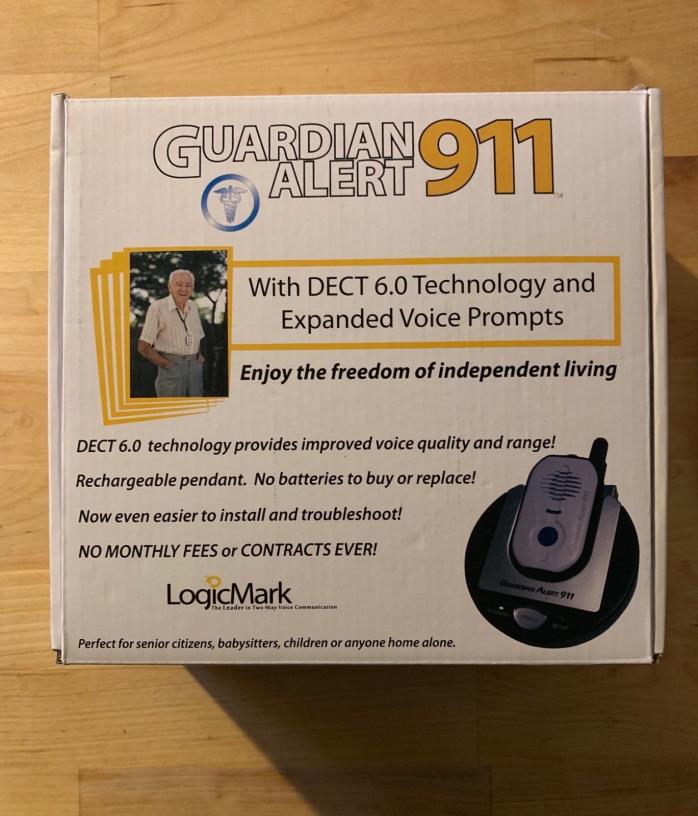 LogicMark Guardian Alert 911 New 30511 No Monthly Fees Complete Push Button