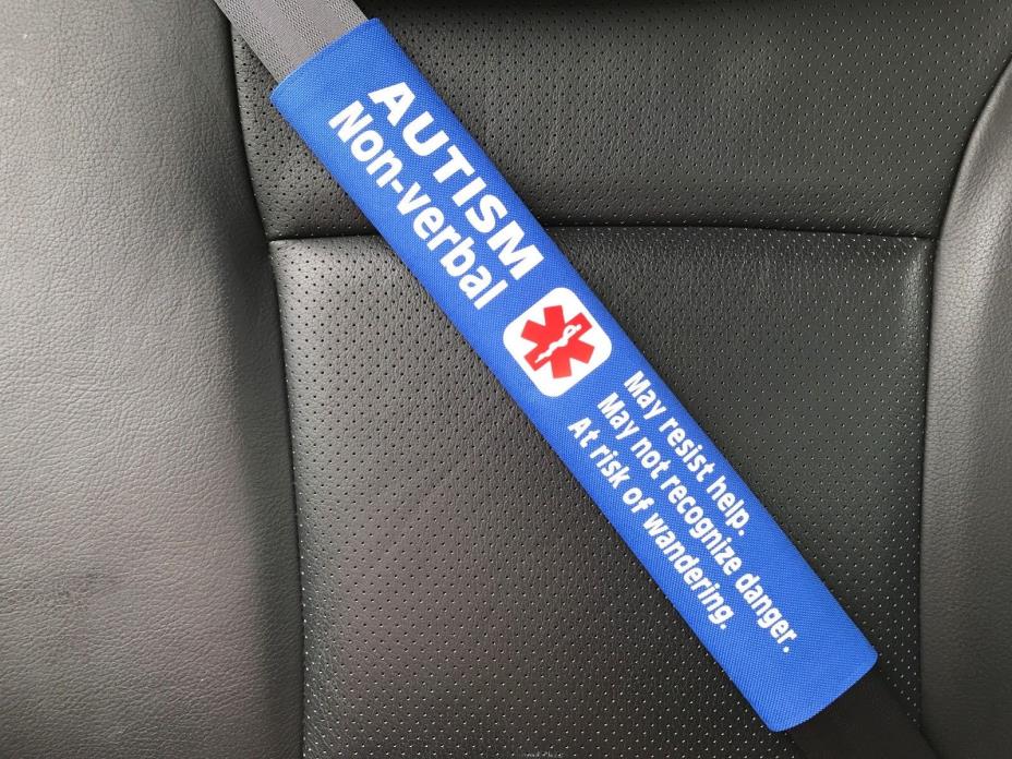 Autism Non-verbal Medical Alert Seat Belt Cover ICE