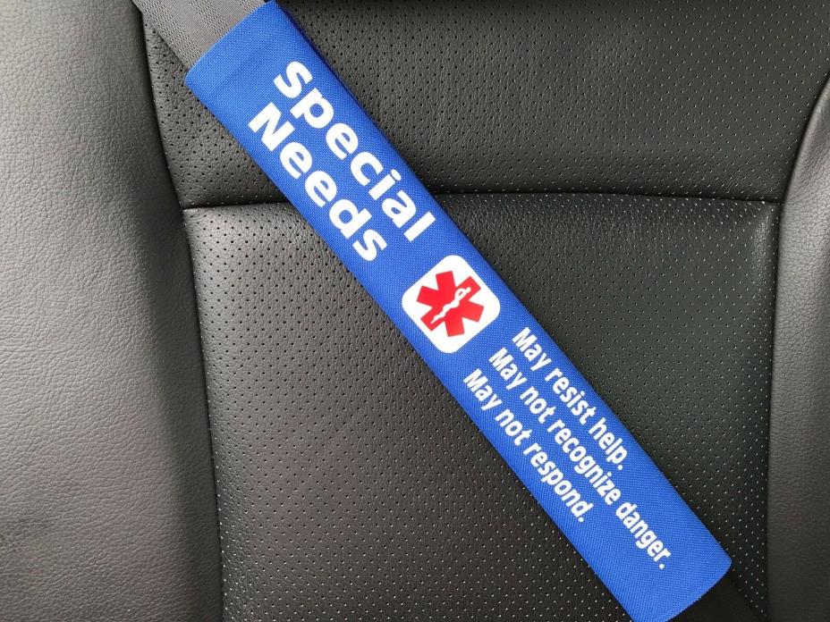 Special Needs Medical Alert Seat Belt Safety Cover ICE