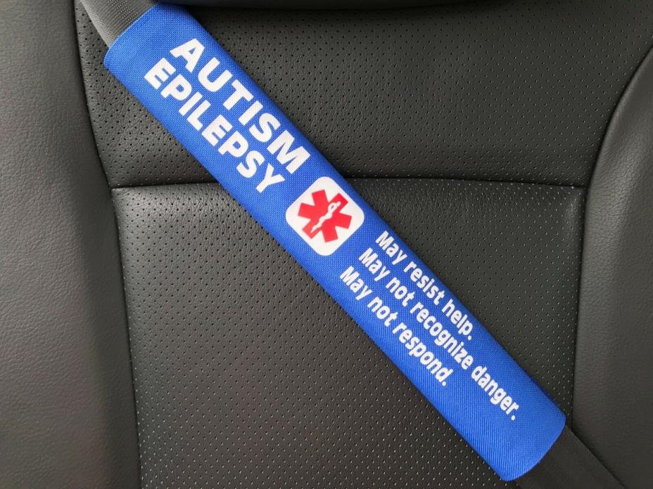 Autism Epilepsy Medical Alert Seat Belt Safety Cover