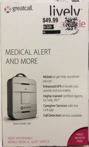 GREATCALL LIVELY MOBILE MEDICAL ALERT & MORE FIRST MONTH FREE - SEALED