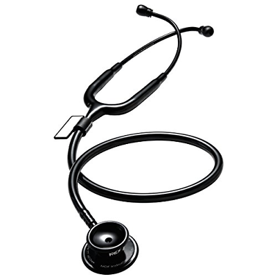 Acoustica Deluxe Lightweight Dual Head Stethoscope  All Black