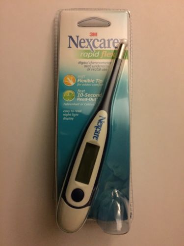 Nexcare Rapid Flex Digital Thermometer, Soft Flexible Tip, 10 sec read, Light.