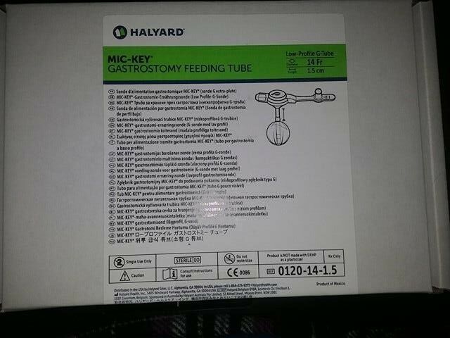 Halyard MIC-KEY Gastrostomy Feeding Tube 14Fr 1.5cm and SUPPLIES.