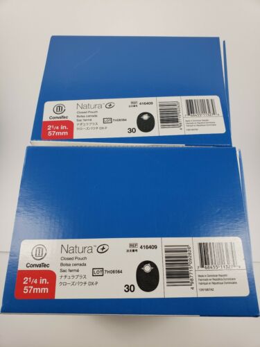 ConvaTec 416409 Natura Plus Closed End Pouch- 2¼ / 57mm- 2 boxes of 30