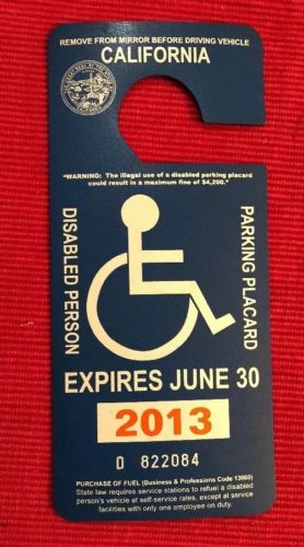 Collectors Disabled Parking Permit Placard California Souvenir Handicap Sign
