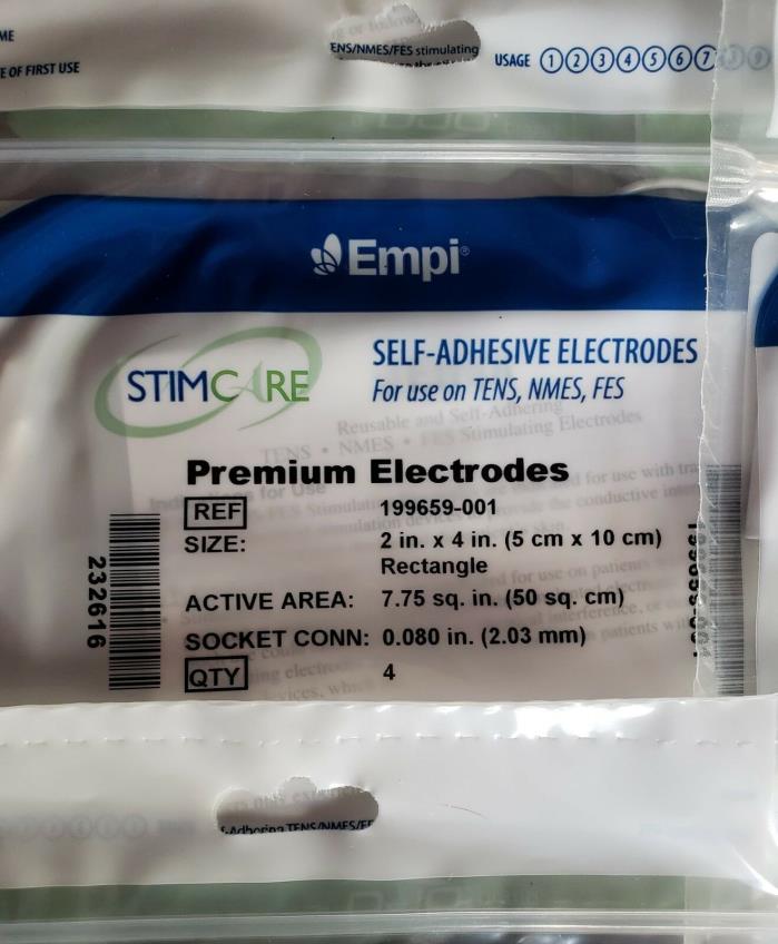 48 Empi StimCare Tens, NMES, FES Premium Self-Adhesive Electrodes XL 2x4 Lot