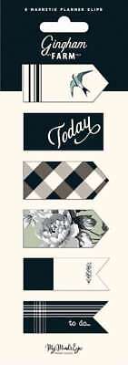 Gingham Farm Magnetic Clips 6/Pkg   699464236966