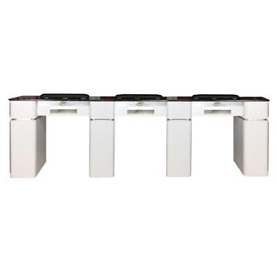 Triple Manicure Nail Table Station for Salons - FREE SHIPPING