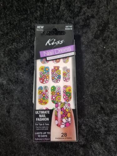 KISS Nail Dress Nail or Toe Strips Manicure Pedicure Kit  Halter Flowers