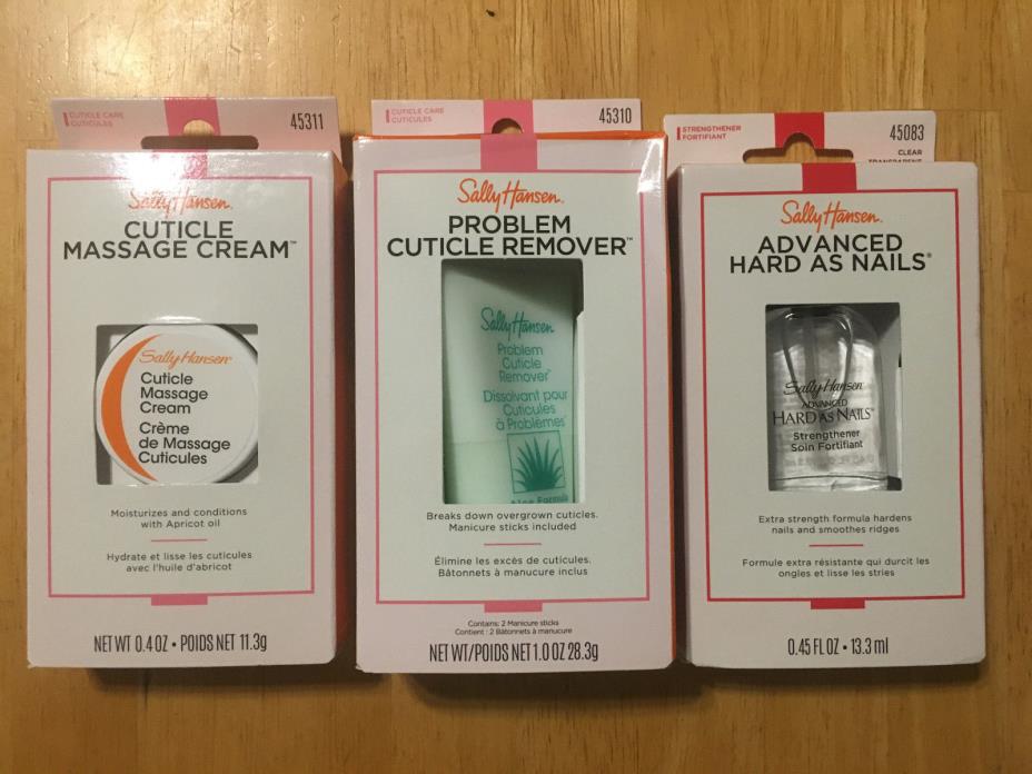 Sally Hansen Assorted Nail Care - Cuticle Cream/Cuticle Remover/Hard As Nails