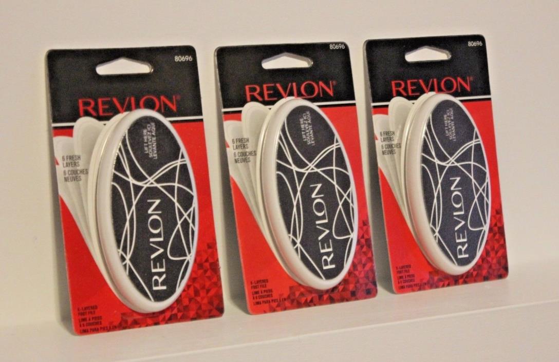 3-PACK REVLON 6 in 1 Foot File:Dual side, six fresh layer, six layered foot file