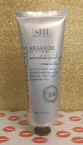 omSHE Aromatherapy Argan oil Hand Cream Creme SANDALWOOD AND VANILLA 4.06 oz