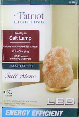 Natural Himalayan Salt Stone Lamp Color Changing Handcrafted USB Powered NEW ZC