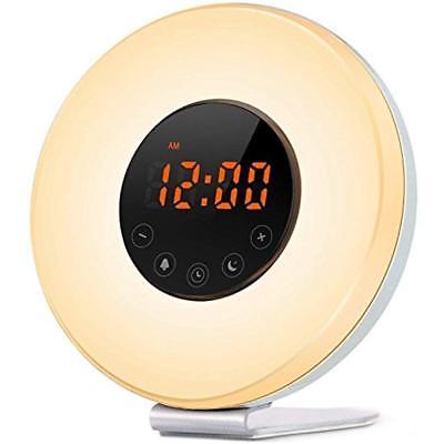 IREALIST Wake Alarm Clocks With 6 Natural Sounds,FM Radio,Snooze Function,RGB