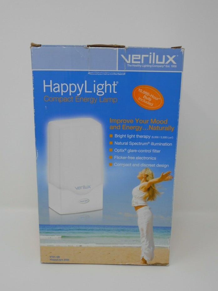 Verilux Happy Light 2500 VT01-SB Compact Energy Lamp SAD Mood Therapy FREE SHIP