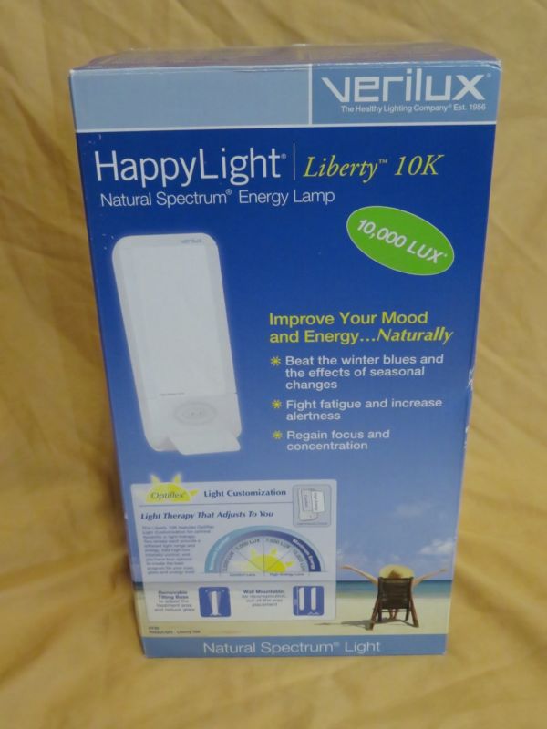 Brand New Verilux Happy Light Liberty 10000 LUX 10k VT20 SAD Therapy Energy Lamp
