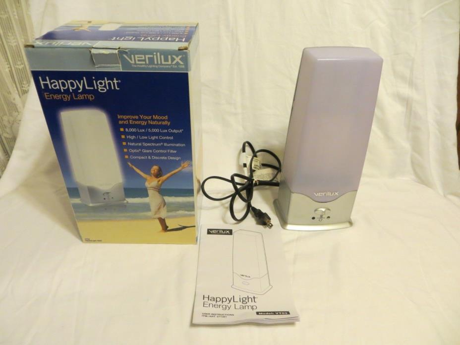 Verilux Energy Stand Up Lamp VT03 HappyLight 4500 Therapy Mood Natural Light