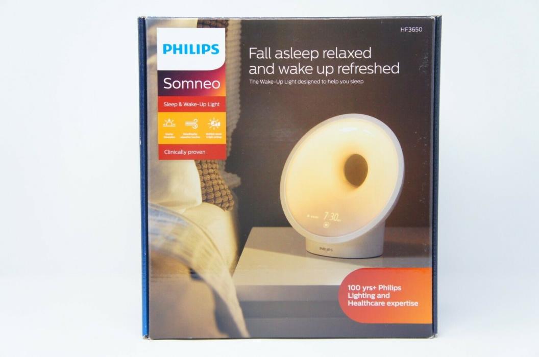 Philips HF3650/60 Sleep and Wake-up Light Therapy Lamp NEW (H-41)