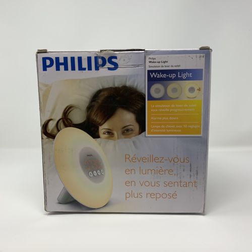 Philips Wake-Up Light Alarm Clock with Sunrise Simulation, White (HF3500/60)